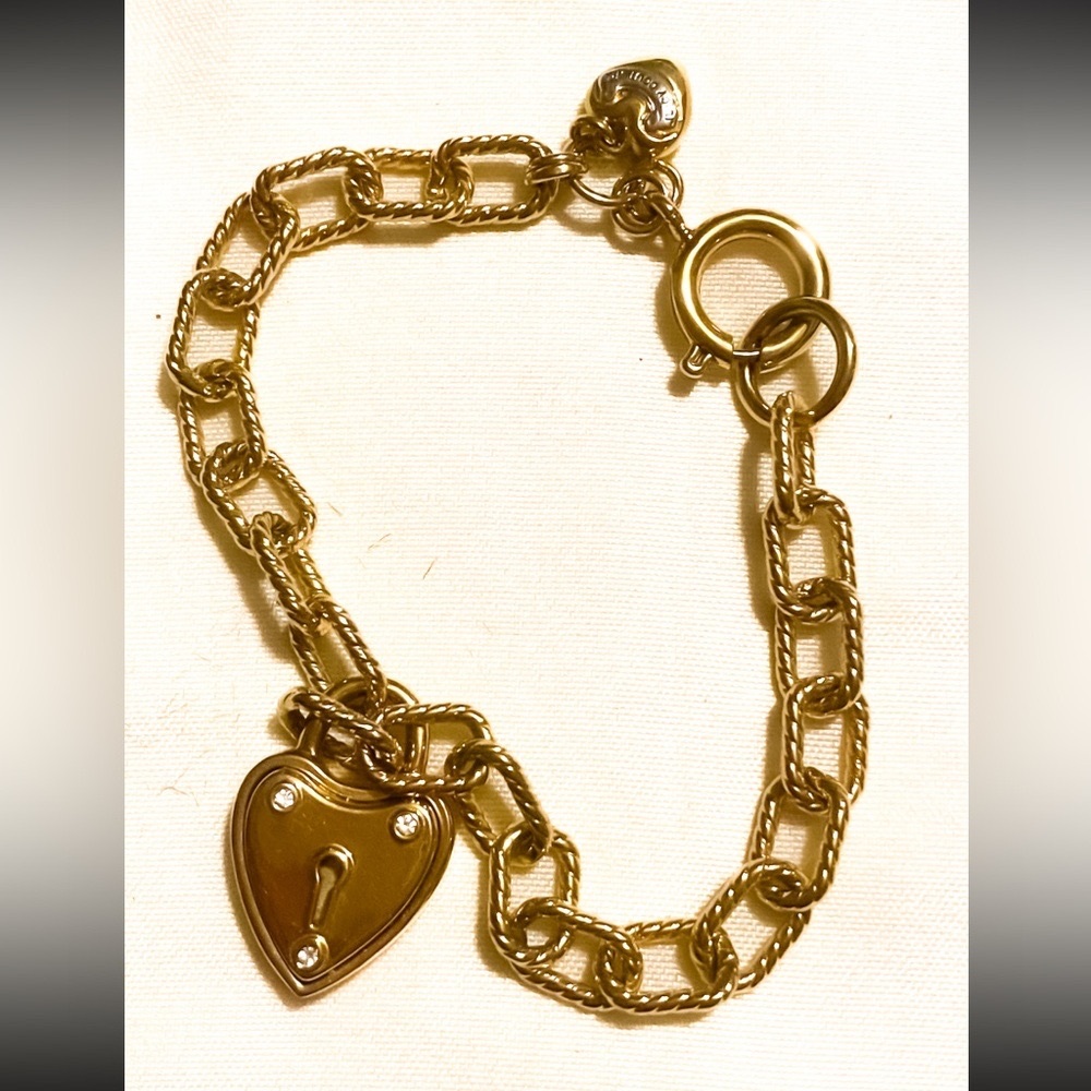 Juicy Couture gold heart charm bracelet